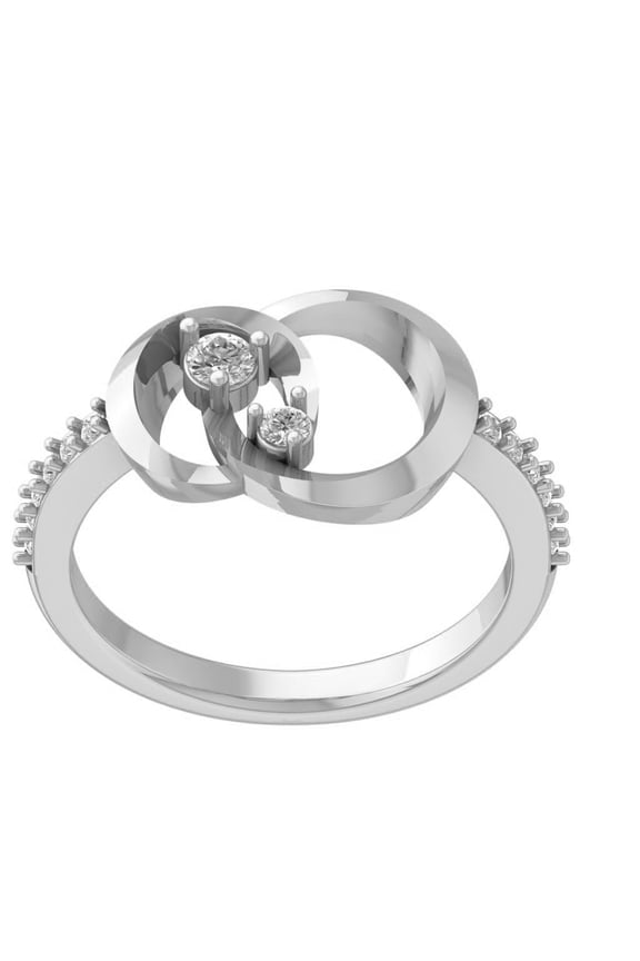 FINE JEWELRY Sterling Silver Lab Grown Diamond Inetrlocking Circle Ring (1/4 cttw, D-F Color, VS Clarity), Size 7.5