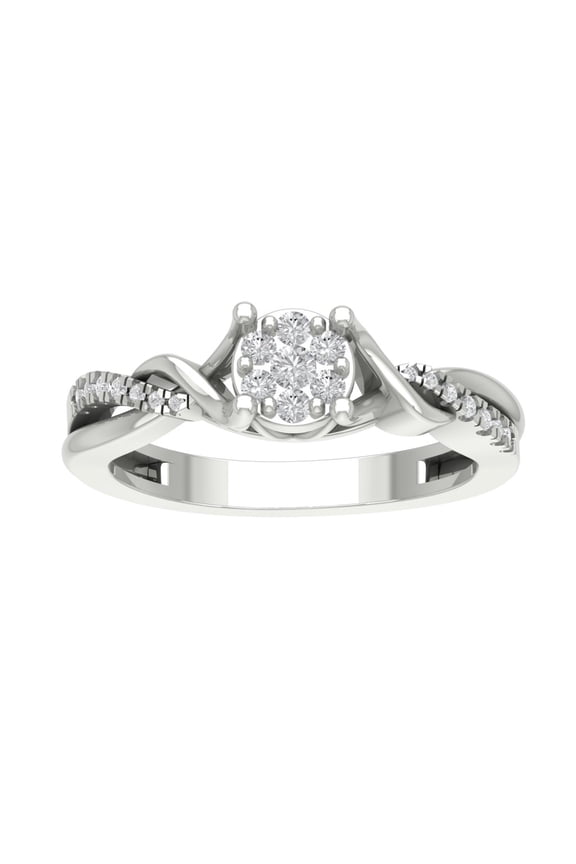 FINE JEWELRY Sterling Silver Lab Grown Diamond Knot Band Ring (1/4 cttw, D-F Color, VS Clarity), Size 6.5