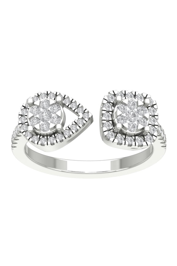 FINE JEWELRY Sterling Silver Lab Grown Diamond Negative Space Band Ring (1/2 cttw, D-F Color, VS Clarity), Size 7.5