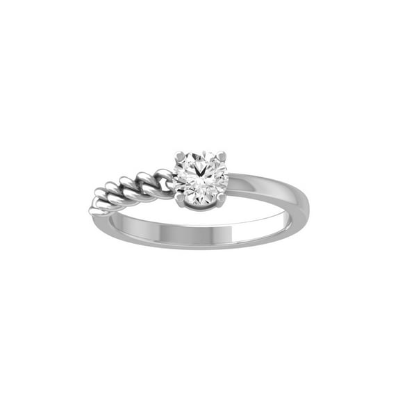 ARAIYA FINE JEWELRY Sterling Silver Lab-Grown Diamond Solitaire Engagement Ring (1/2 Cttw, D-F Color, VS1 Clarity) Size 5.5