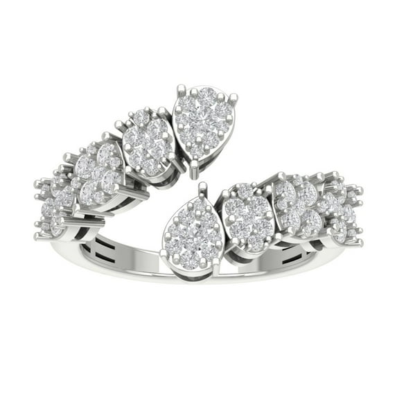 ARAIYA FINE JEWELRY Sterling Silver Lab Grown Diamond Space Band Ring (1 cttw, D-F Color, VS Clarity), Size 9.5