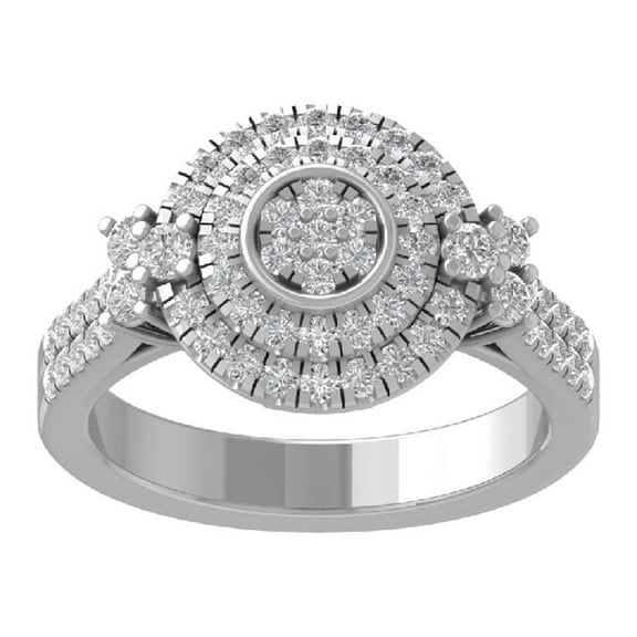 ARAIYA FINE JEWELRY Sterling Silver Lab Grown Diamond Wedding Band Ring (1/2 cttw, D-F Color, VS Clarity) Size 6.5