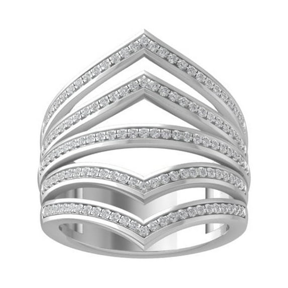 ARAIYA FINE JEWELRY Sterling Silver Lab Grown Diamond Wedding Band Ring (1/2 cttw, D-F Color, VS Clarity) Size 6