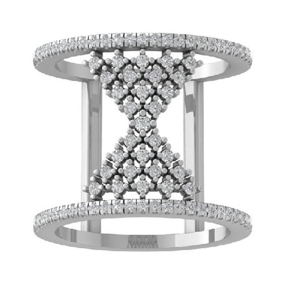 ARAIYA FINE JEWELRY Sterling Silver Lab Grown Diamond Wedding Band Ring (1/2 cttw, D-F Color, VS Clarity) Size 7.5