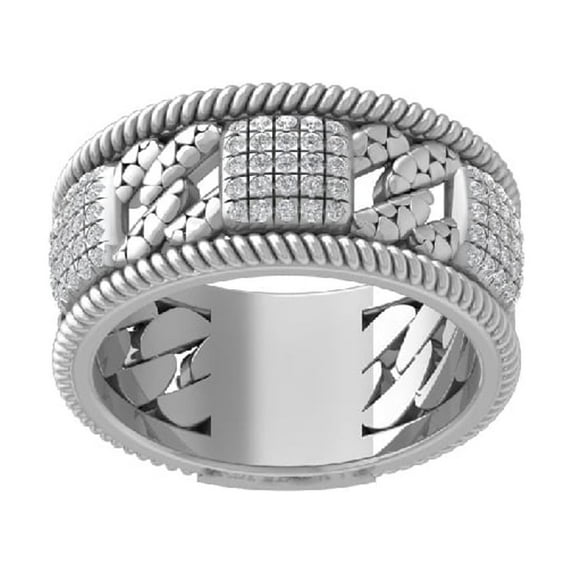 ARAIYA FINE JEWELRY Sterling Silver Lab Grown Diamond Wedding Band Ring (1/3 cttw, D-F Color, VS Clarity) Size 6.5