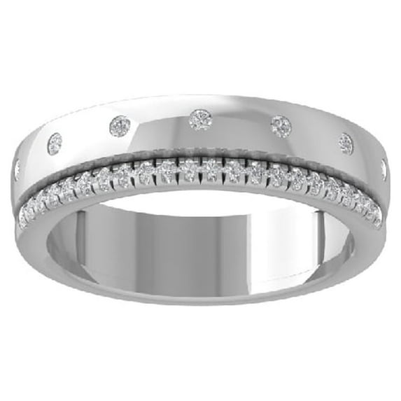 ARAIYA FINE JEWELRY Sterling Silver Lab Grown Diamond Wedding Band Ring (1/4 cttw, D-F Color, VS Clarity) Size 5