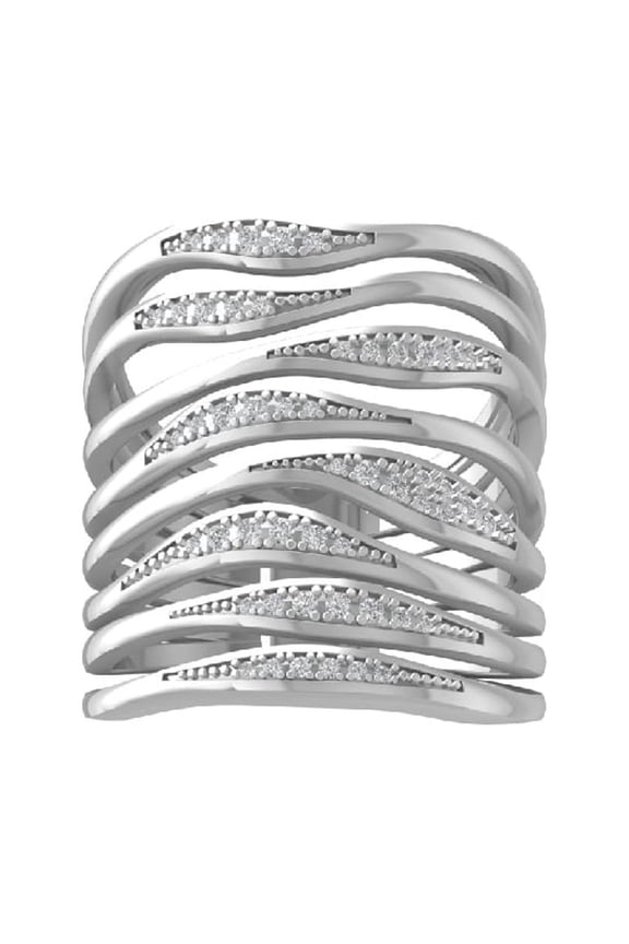 FINE JEWELRY Sterling Silver Lab Grown Diamond Wedding Band Ring (1/4 cttw, D-F Color, VS Clarity) Size 6