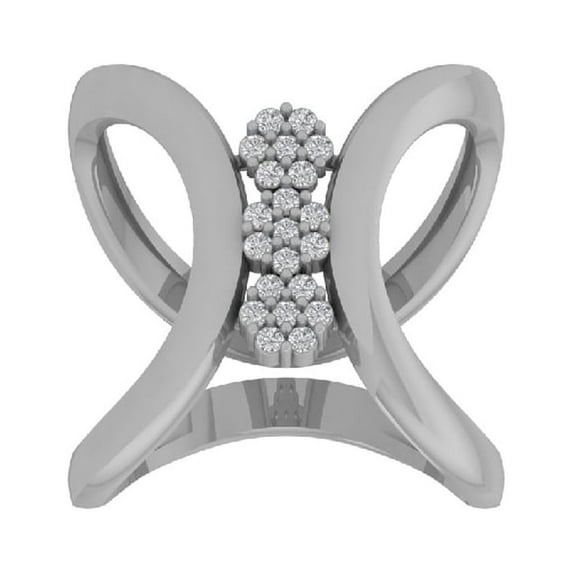 ARAIYA FINE JEWELRY Sterling Silver Lab Grown Diamond Wedding Band Ring (1/5 cttw, D-F Color, VS Clarity) Size 5