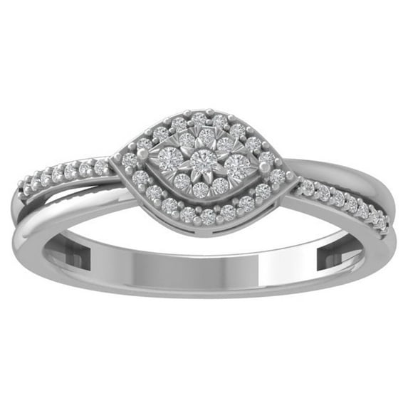 ARAIYA FINE JEWELRY Sterling Silver Lab Grown Diamond Wedding Band Ring (1/5 cttw, D-F Color, VS Clarity) Size 7