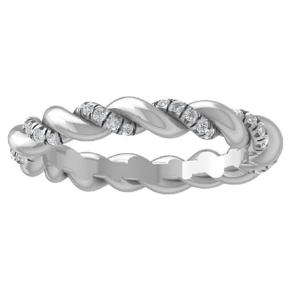 ARAIYA FINE JEWELRY Sterling Silver Lab Grown Diamond Wedding Band Ring (1/5 cttw, D-F Color, VS Clarity) Size 8.5