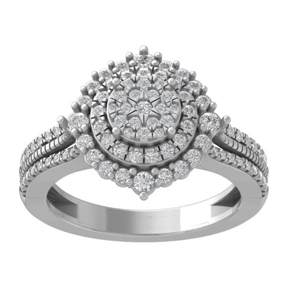ARAIYA FINE JEWELRY Sterling Silver Lab Grown Diamond Wedding Band Ring (3/4 cttw, D-F Color, VS Clarity) Size 6.5