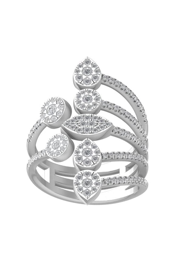 FINE JEWELRY Sterling Silver Lab Grown Diamond Wedding Band Ring (3/4 cttw, D-F Color, VS Clarity) Size 8