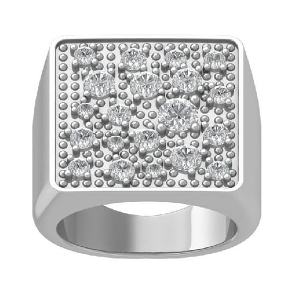 ARAIYA FINE JEWELRY Sterling Silver Lab Grown Diamond Wedding Band Ring for Men's (2 cttw, D-F Color, VS Clarity) Size 8.5