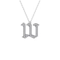 thumbnail image 1 of ARAIYA FINE JEWELRY Sterling Silver Lab Grown Diamond letter " w " Initial Pendant Silver Cable Chain Necklace (1/5 cttw, D-F Color, VS Clarity) 18 ", 1 of 4