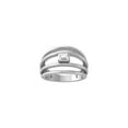 thumbnail image 1 of ARAIYA FINE JEWELRY Sterling Silver Lab-Grown Emerald-shape Diamond Solitaire Engagement Ring (1/4 Cttw, D-F Color, VS1 Clarity) Size 6, 1 of 7