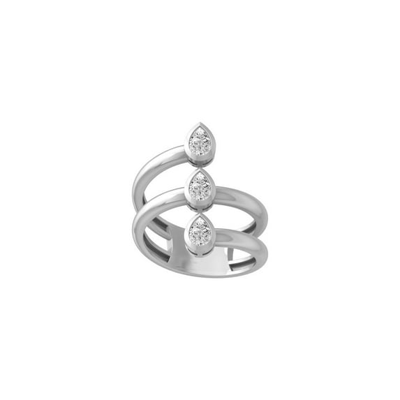 ARAIYA FINE JEWELRY Sterling Silver Lab-Grown Pear-shape Diamond Wedding Band Ring (3/4 Cttw, D-F Color, VS1 Clarity) Size 5