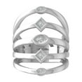thumbnail image 1 of ARAIYA FINE JEWELRY Sterling Silver Marquise and princess-shape Lab Grown Diamond Wedding Band Ring (1/2 cttw, D-F Color, VS Clarity) Size 5.5, 1 of 4