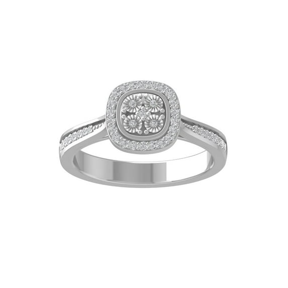 ARAIYA FINE JEWELRY Sterling Silver Miracle Plate Lab Grown Diamond Band Ring (1/5 cttw, VS Clarity, D-F Color) Size 7