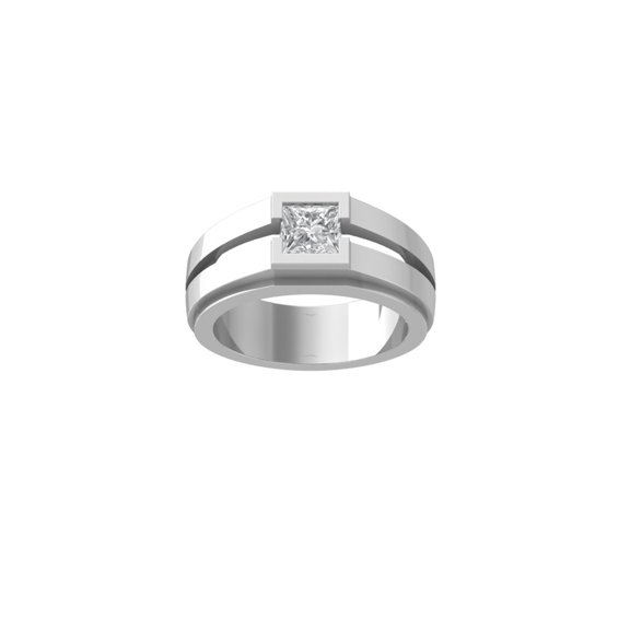 ARAIYA FINE JEWELRY Sterling Silver Princess-shape Diamond Anniversary Ring (1 cttw, I-J Color, I2-I3 Clarity) Size 7.5