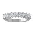 thumbnail image 1 of Araiya Fine Jewelry Sterling Silver Princess-shape Diamond Wedding Band Ring (1 1/2 cttw, I-J Color, I2-I3 Clarity), Size 10, 1 of 5