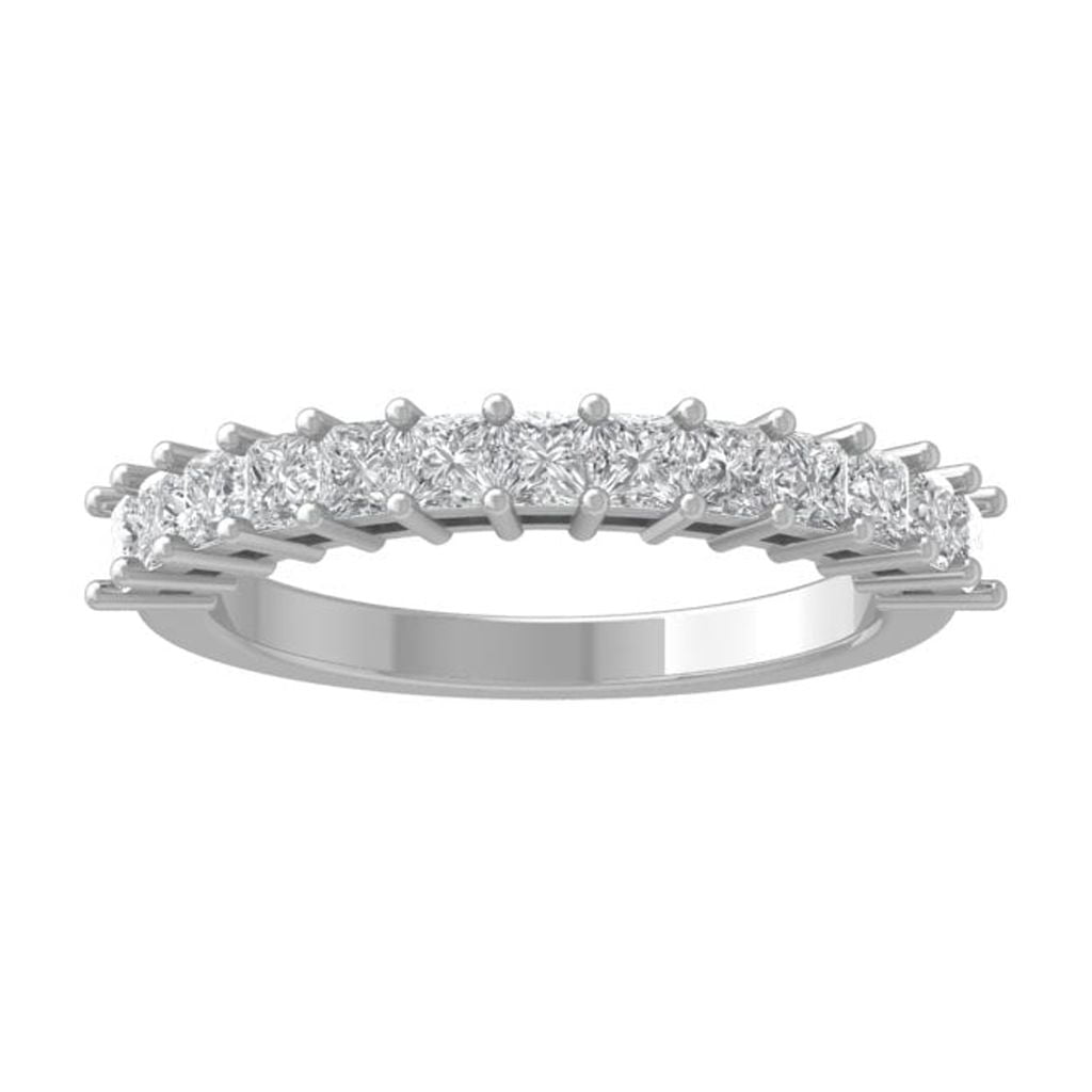 Araiya Fine Jewelry Sterling Silver Princessshape Diamond Wedding Band