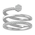 thumbnail image 1 of ARAIYA FINE JEWELRY Sterling Silver Round Cluster Diamond Engagement Ring (1/3 cttw, I2-I3 Clarity, I-J Color) Size 5.5, 1 of 5