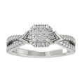 thumbnail image 1 of ARAIYA FINE JEWELRY Sterling Silver Round Cluster Diamond Engagement Ring (1/3 cttw, I2-I3 Clarity, I-J Color) Size 7, 1 of 5