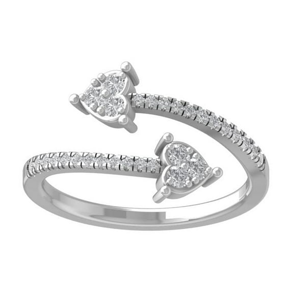 ARAIYA FINE JEWELRY Sterling Silver Round Cluster Diamond Engagement Ring (1/4 cttw, I2-I3 Clarity, I-J Color) Size 5.5