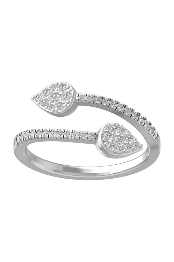 FINE JEWELRY Sterling Silver Round Cluster Diamond Engagement Ring (1/4 cttw, I2-I3 Clarity, I-J Color) Size 5