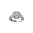 thumbnail image 1 of ARAIYA FINE JEWELRY Sterling Silver Round Cluster Diamond Engagement Ring (1 cttw, I-J Color, I2-I3 Clarity), Size 10, 1 of 5