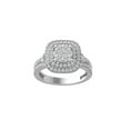 thumbnail image 1 of ARAIYA FINE JEWELRY Sterling Silver Round Cluster Diamond Engagement Ring (1 cttw, I-J Color, I2-I3 Clarity), Size 7, 1 of 5