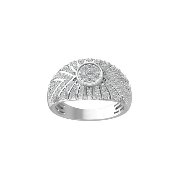ARAIYA FINE JEWELRY Sterling Silver Round Cluster Diamond Engagement Ring (3/4 cttw, I-J Color, I2-I3 Clarity), Size 5