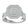 thumbnail image 1 of ARAIYA FINE JEWELRY Sterling Silver Round Cluster Diamond Engagement Ring (3/4 cttw, I2-I3 Clarity, I-J Color) Size 5, 1 of 5