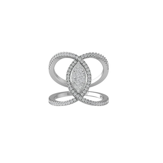 ARAIYA FINE JEWELRY Sterling Silver Round Cluster Diamond Engagement Ring (5/8 cttw, I-J Color, I2-I3 Clarity), Size 9.5