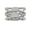 thumbnail image 1 of ARAIYA FINE JEWELRY Sterling Silver Round Cluster Diamond Engagement Ring (5/8 cttw, I2-I3 Clarity, I-J Color) Size 9, 1 of 5