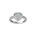 thumbnail image 1 of ARAIYA FINE JEWELRY Sterling Silver Round Cluster Diamond Heart Ring (1/2 cttw, I-J Color, I2-I3 Clarity), Size 9, 1 of 5
