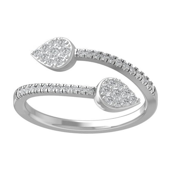 ARAIYA FINE JEWELRY Sterling Silver Round Cluster Lab Grown Diamond Engagement Ring (1/4 cttw, VS Clarity, D-F Color) Size 5