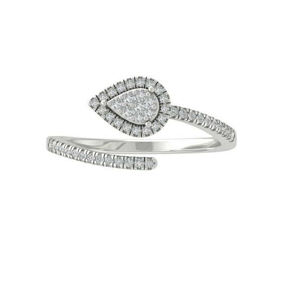 ARAIYA FINE JEWELRY Sterling Silver Round Cluster Lab Grown Diamond Engagement Ring (1/4 cttw, VS Clarity, D-F Color) Size 9.5
