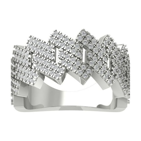 ARAIYA FINE JEWELRY Sterling Silver Round Diamond Anniversary Band Ring (1 1/4 cttw, I2-I3 Clarity, I-J Color) Size 7