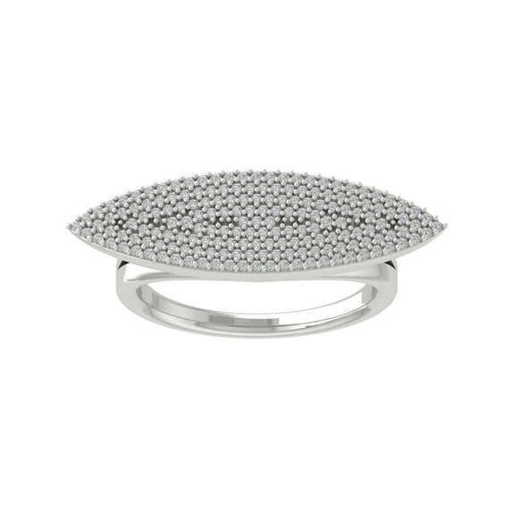 ARAIYA FINE JEWELRY Sterling Silver Round Diamond Band Ring (1/2 cttw, I2-I3 Clarity, I-J Color) Size 5.5