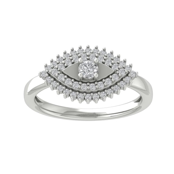 ARAIYA FINE JEWELRY Sterling Silver Round Diamond Band Ring (3/8 cttw, I2-I3 Clarity, I-J Color) Size 10