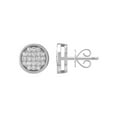 thumbnail image 1 of ARAIYA FINE JEWELRY Sterling Silver Round Diamond Cluster Stud Earrings (1/6 cttw, I2-I3 Clarity, I-J Color), 1 of 6
