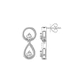 thumbnail image 1 of ARAIYA FINE JEWELRY Sterling Silver Round Diamond Drop Stud Earrings (1/3 cttw, I2-I3 Clarity, I-J Color), 1 of 6