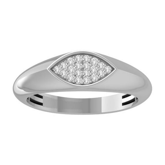 ARAIYA FINE JEWELRY Sterling Silver Round Diamond Fashion Band Ring (1/10 cttw, I2-I3 Clarity, I-J Color) Size 8