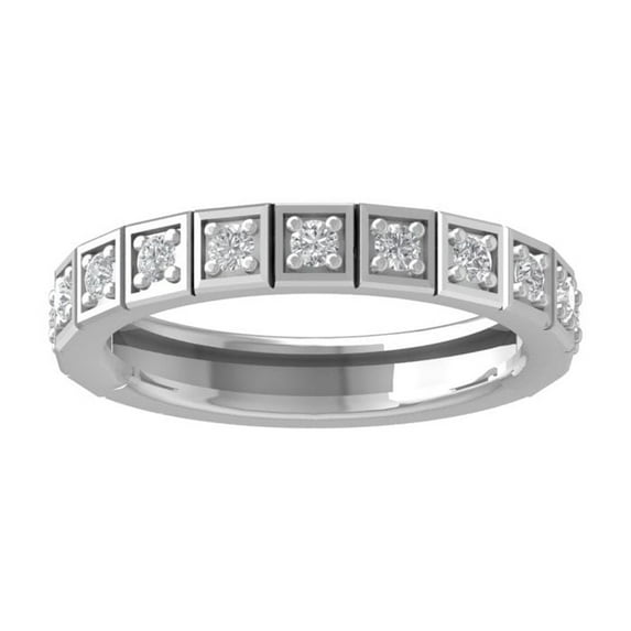 ARAIYA FINE JEWELRY Sterling Silver Round Diamond Wedding Band Ring (1/3 cttw, I2-I3 Clarity, I-J Color) Size 9