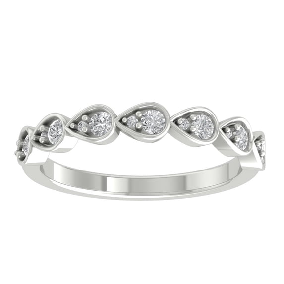 ARAIYA FINE JEWELRY Sterling Silver Round Diamond Wedding Band Ring (1 cttw, I-J Color, I2-I3 Clarity), Size 6.5