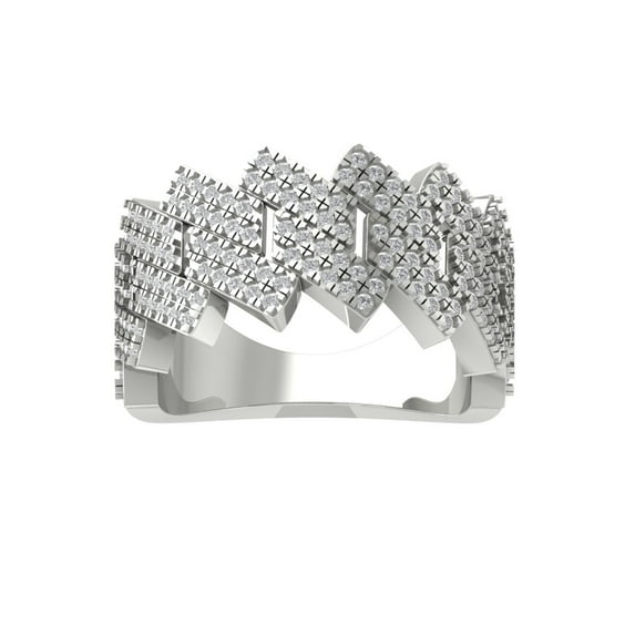 ARAIYA FINE JEWELRY Sterling Silver Round Lab Grown Diamond Anniversary Band Ring (1 1/4 cttw, VS Clarity, D-F Color) Size 8.5