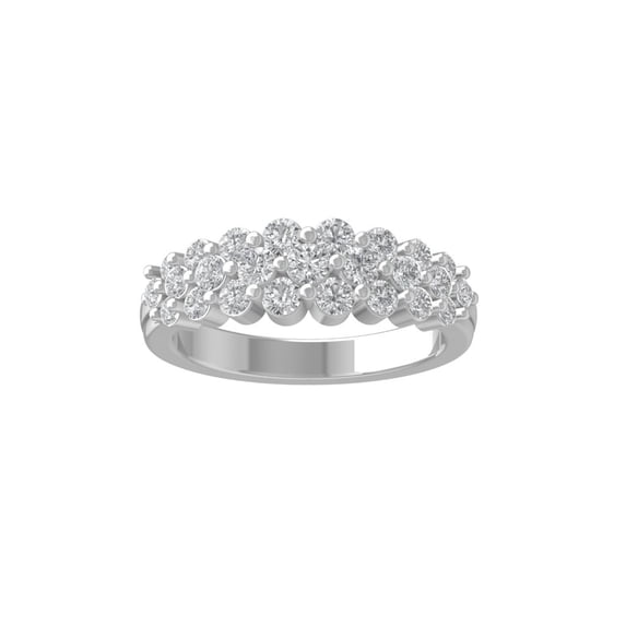 ARAIYA FINE JEWELRY Sterling Silver Round Lab Grown Diamond Anniversary Band Ring (1 cttw, VS Clarity, D-F Color) Size 8.5