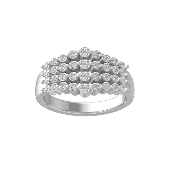 ARAIYA FINE JEWELRY Sterling Silver Round Lab Grown Diamond Band Ring (1 cttw, VS Clarity, D-F Color) Size 8