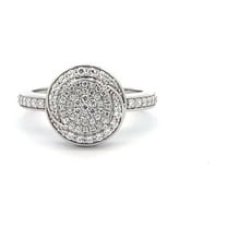 ARAIYA FINE JEWELRY Sterling Silver Round Lab Grown Diamond Cluster Engagement Ring (1/2 cttw, VS1 Clarity, D-F Color) Size 6